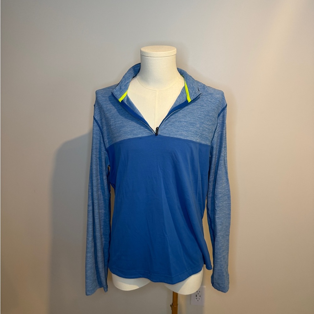 Lululemon Athletica Blue Quarter-Zip Long Sleeve Top